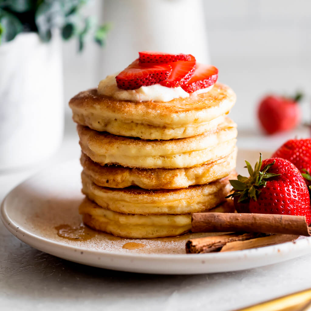 Churro Pancakes With Strawberries California Strawberry Commission