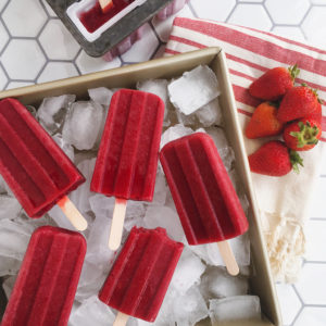 Strawberry Hibiscus Popsicles