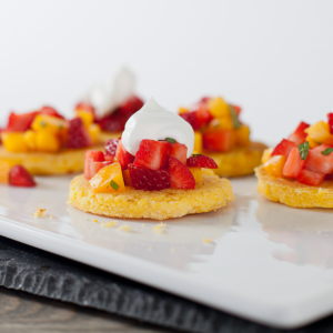 Sweet Corn Arepas with Strawberries  California Strawberries