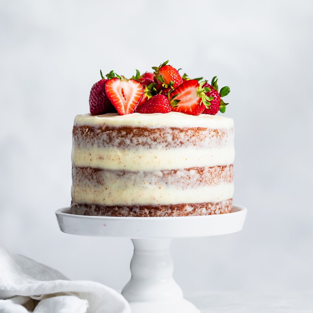 Fresh Strawberry Naked Layer Cake California Strawberries