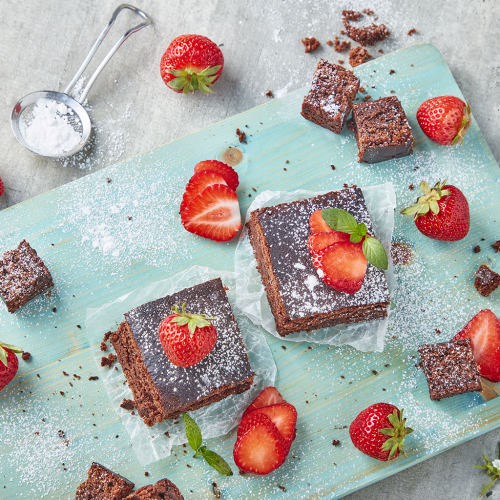 Brownies Topped with Strawberries - California Strawberry Commission
