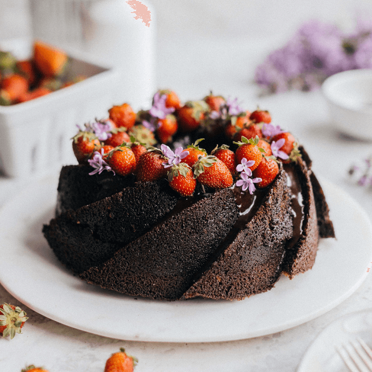 Dark Chocolate And Strawberry Bundt Cake California Strawberry Commission