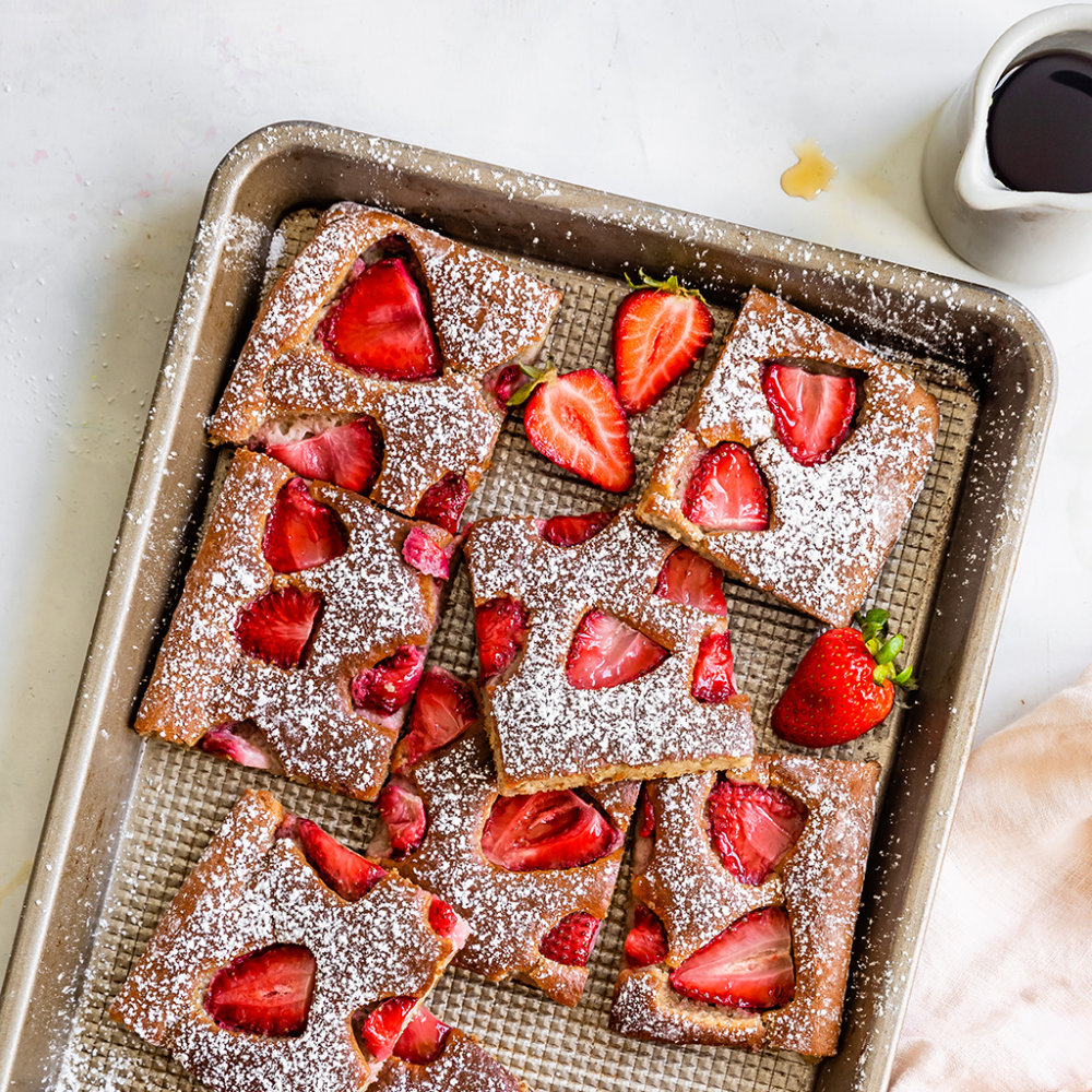 Strawberry Oatmeal Sheet Pan Pancakes - California Strawberry Commission