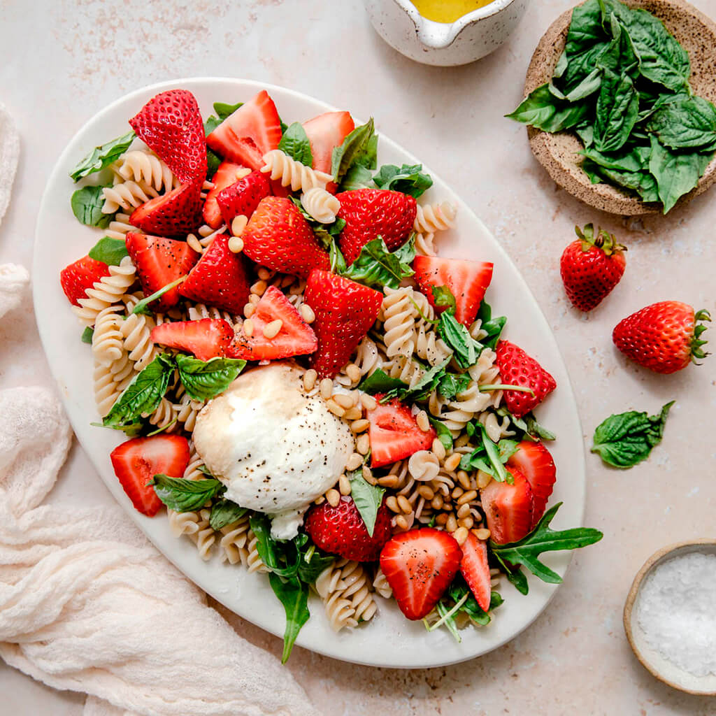 Strawberry Burrata Pasta Salad California Strawberry Commission 6662