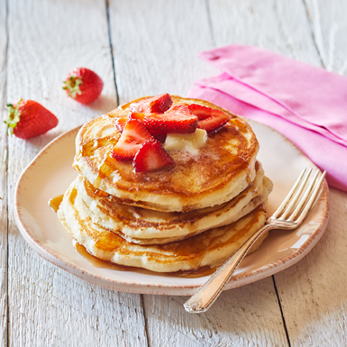 Strawberry pancakes on sale