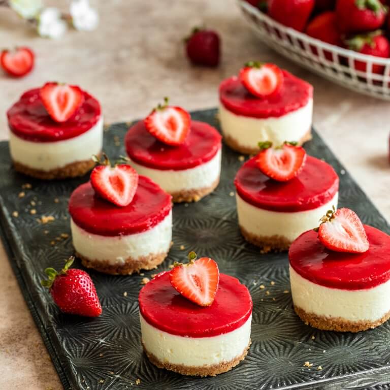 Mini Strawberry Cheesecakes - California Strawberry Commission