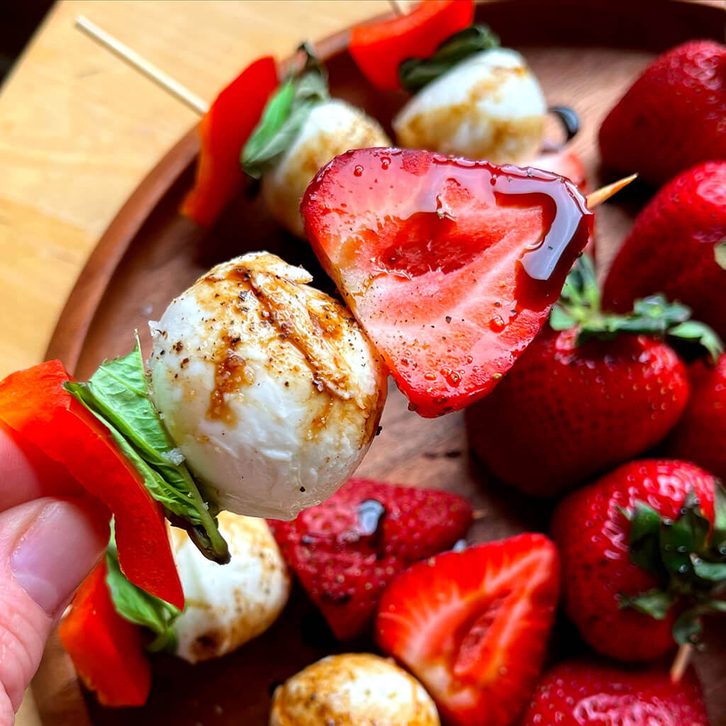 Strawberry Bocconcini Mini Skewers