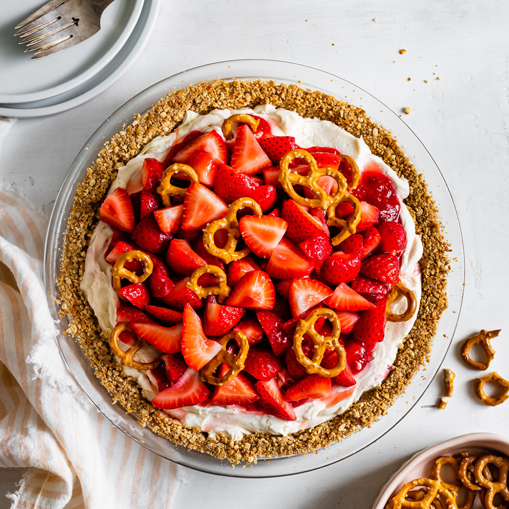 Strawberry Pretzel Pie - California Strawberry Commission