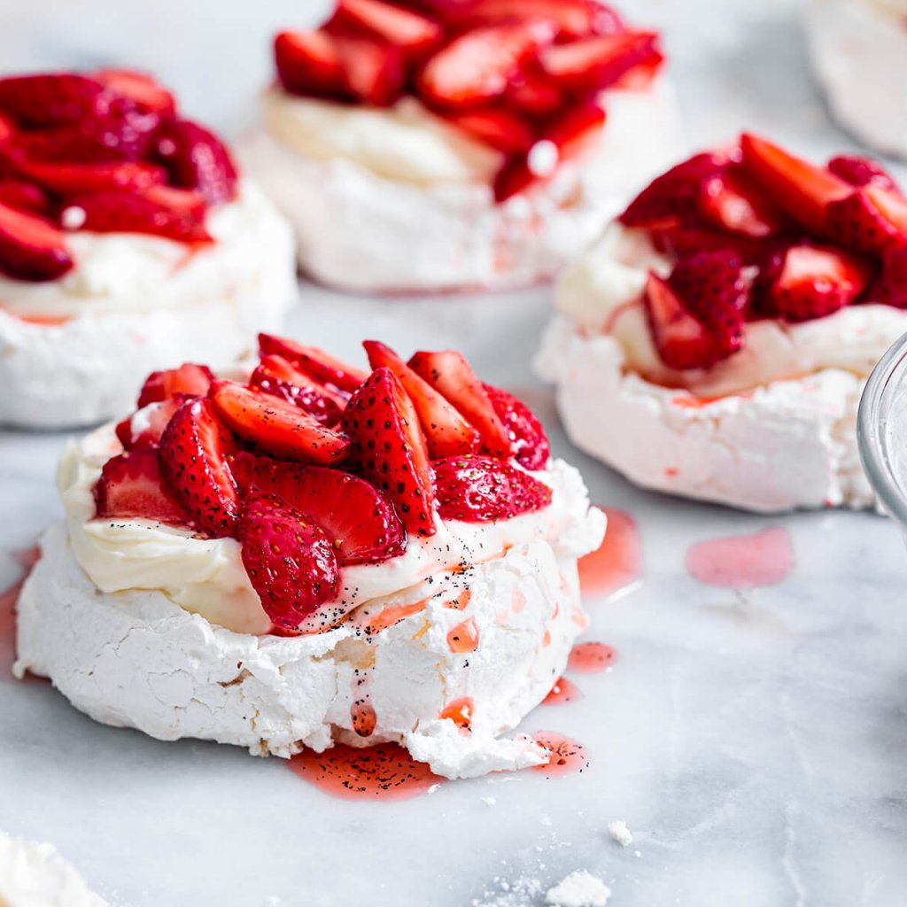 Strawberry Cheesecake Mini Pavlovas Recipe | California Strawberries